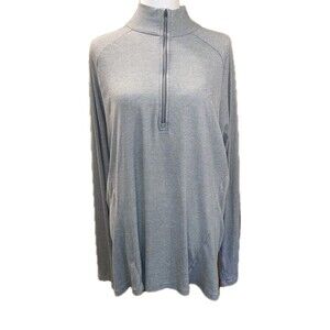 Patagonia Sweater Adult XL Gray Capilene 2 Lightweight 1/2 Zip Pullover Logo